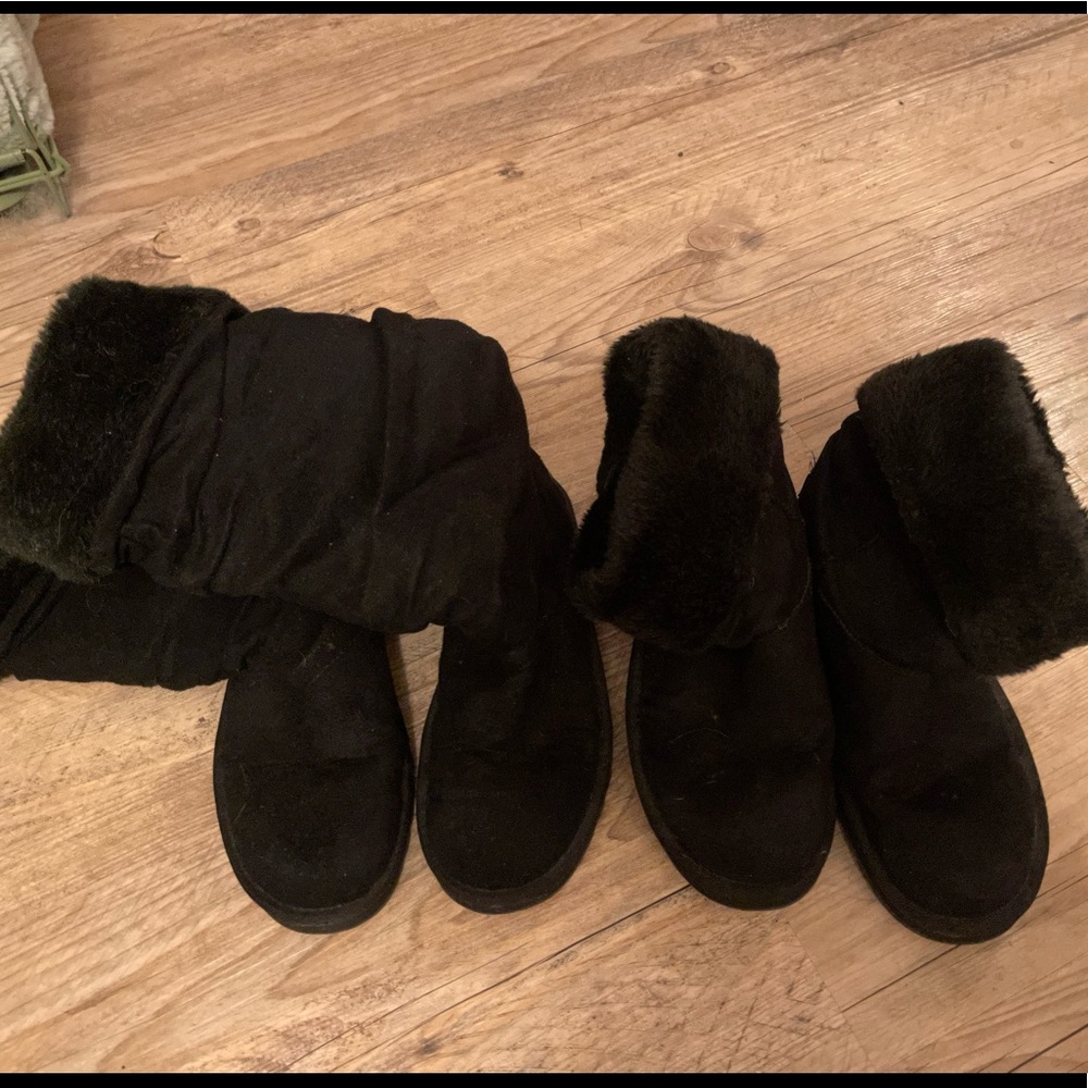 Black Sketchers Boots Size 8